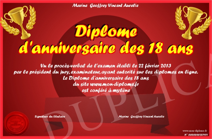 diplome 18 ans